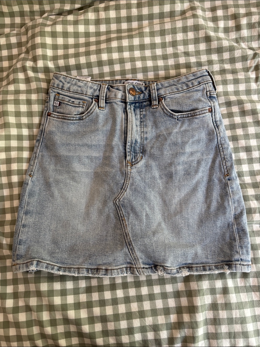 Dear John Light Blue Denim Mini Skirt